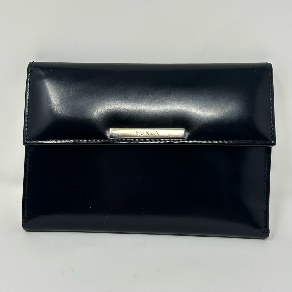 Vintage Furla Italian Leather Wallet – Black – Made in Italy‎